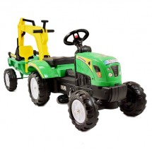 Vaikiškas minamas traktorius su priekaba ir kaušu